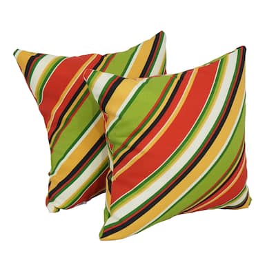Blazing Needles 17-inch Square Polyester Outdoor Throw Pillows (Set of 2)