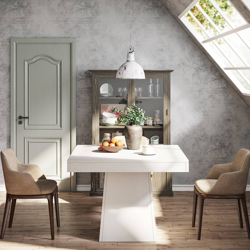 Square Dining Table for 4, 31.5-Inch Kitchen Table with Pedestal Base - 31.5"D x 31.5"W x 29.53"H