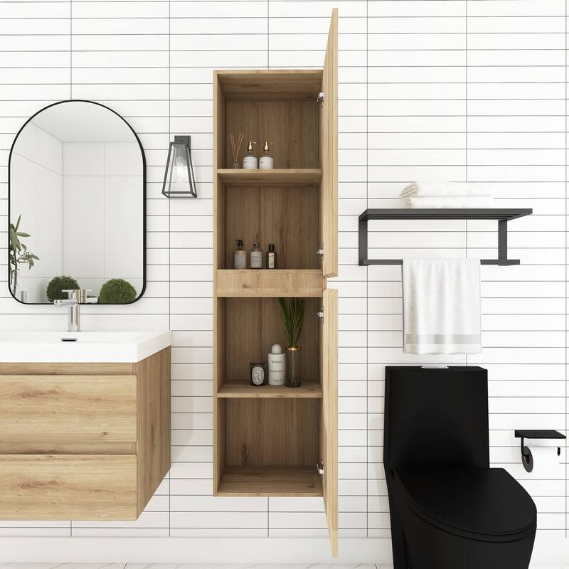 60" Tall MDF 2-door Accent Cabinet with Interior Shelves - 15.75'' x 59''