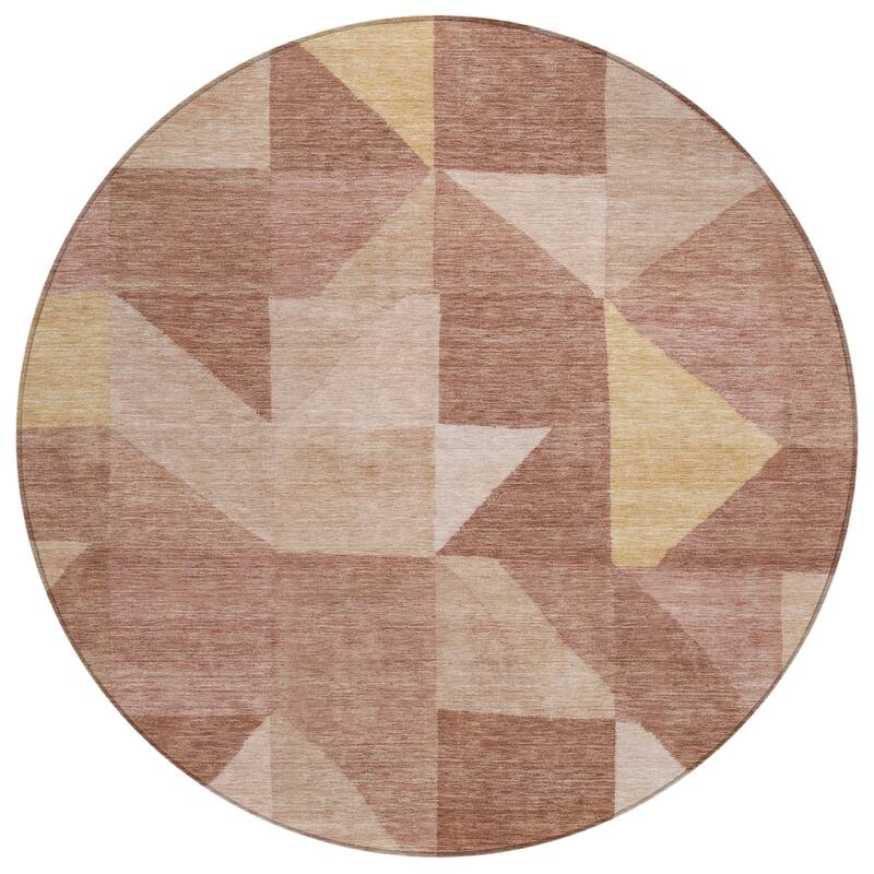 Machine Washable Indoor/ Outdoor Geo Rubi Chantille Rug