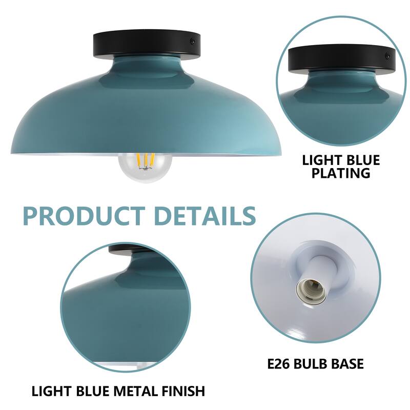 Semi Flush Mount Ceiling Light, Modern Ceiling Light Fixture for Kitchen Island Dining Room Foyer Hallway Porch Barn Loft