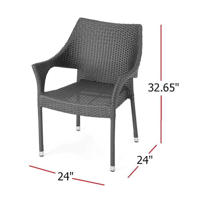 Lorenzo Outdoor Wicker Stacking Armchairs (Set of 4)