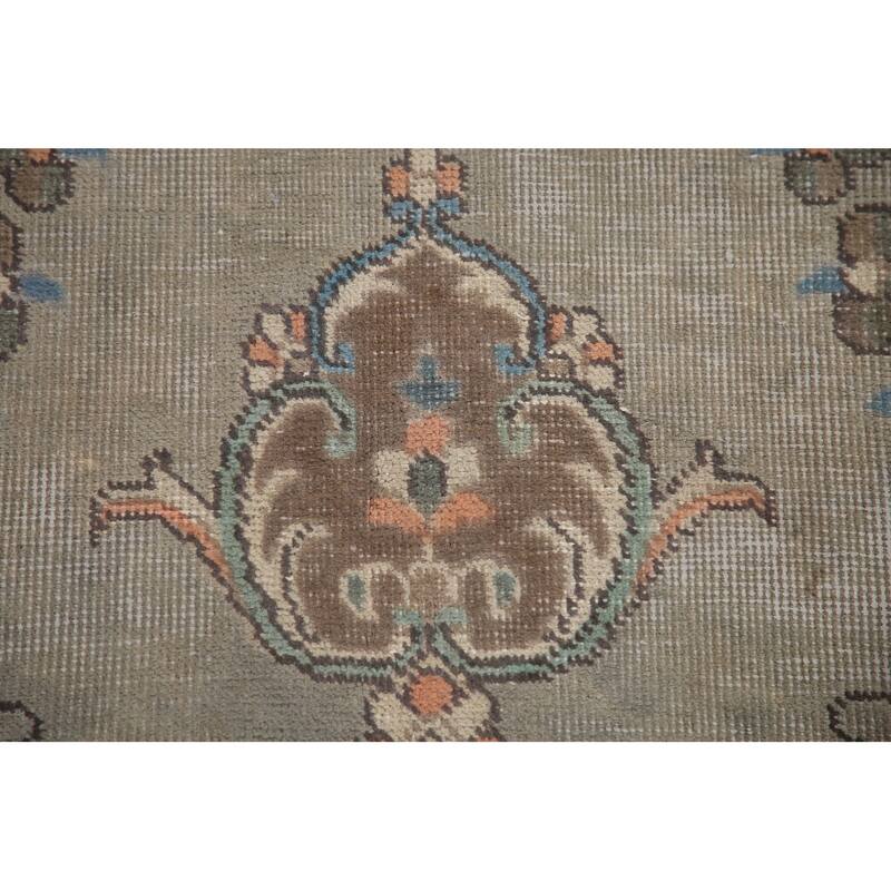 Hand Knotted Oriental 100% Wool Carpet Traditional Medallion Greys & Charcoal Tabriz Area Rug - 10' 9'' X 7' 2''