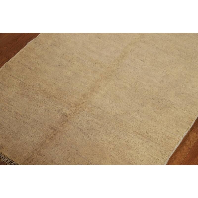 Gabbeh Oriental Foyer Rug Hand-Knotted Solid Wool Carpet - 2'9"x 4'1"