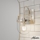 preview thumbnail 1 of 8, Hunter Karloff 1 Light Wall Sconce - Rustic, Glam, Transitional Brushed Nickel
