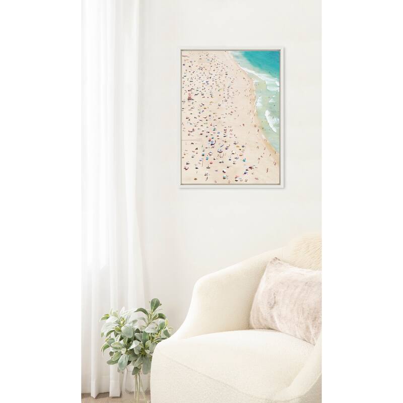 Kate and Laurel Sylvie Beach from Above Framed Canvas by Amy Peterson