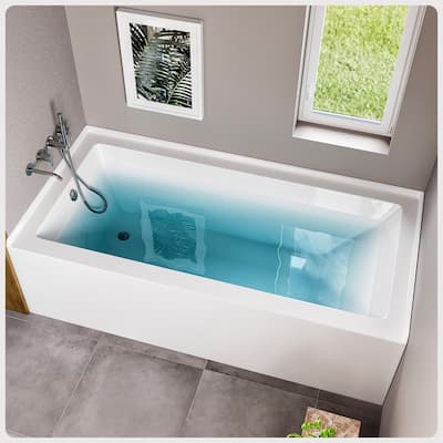 Eviva Swiss 54" Drop In Bathtub with Skirt, Left Side Drain