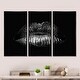 preview thumbnail 9 of 12, Designart "Sexy Golden Metallized Female Lips I" Modern Framed Canvas Wall Art Set of 3 - 4 Colors of Frames 36 in. wide x 20 in. high - 3 Panels - Black