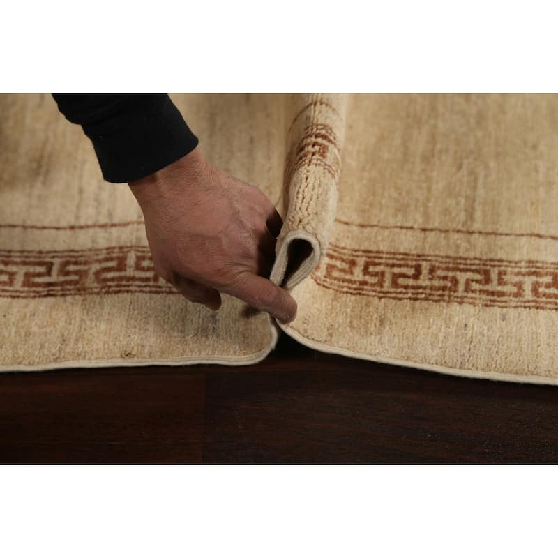 Bordered Gabbeh Kashkoli Oriental Wool Runner Rug Hand-knotted Carpet - 2'8" x 9'2"