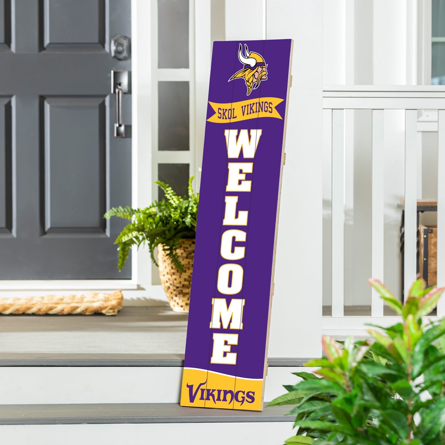 47" Porch Leaner Welcome Wall Sign, Minnesota Vikings