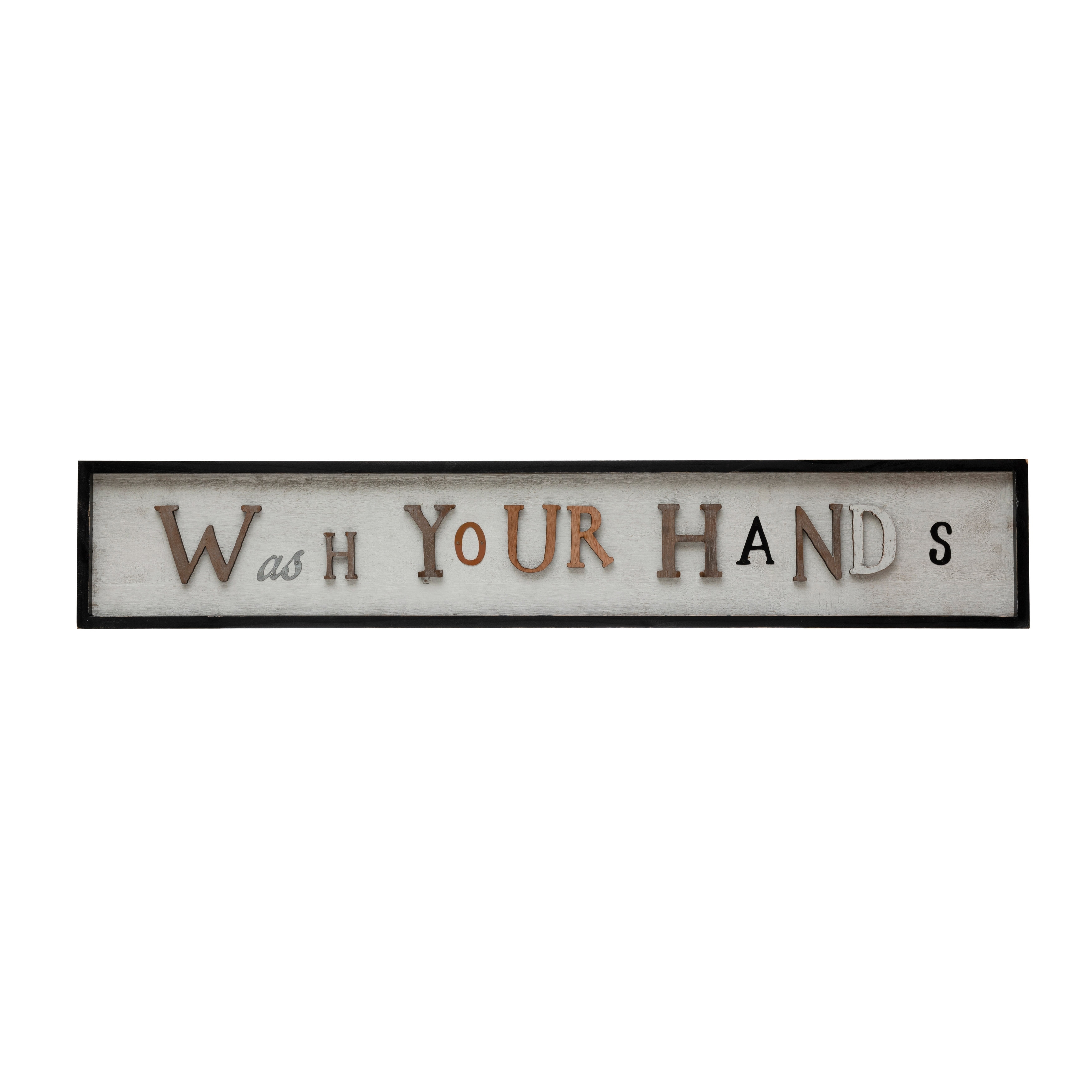MDF Framed Wall Décor "Wash Your Hands", Multi Color