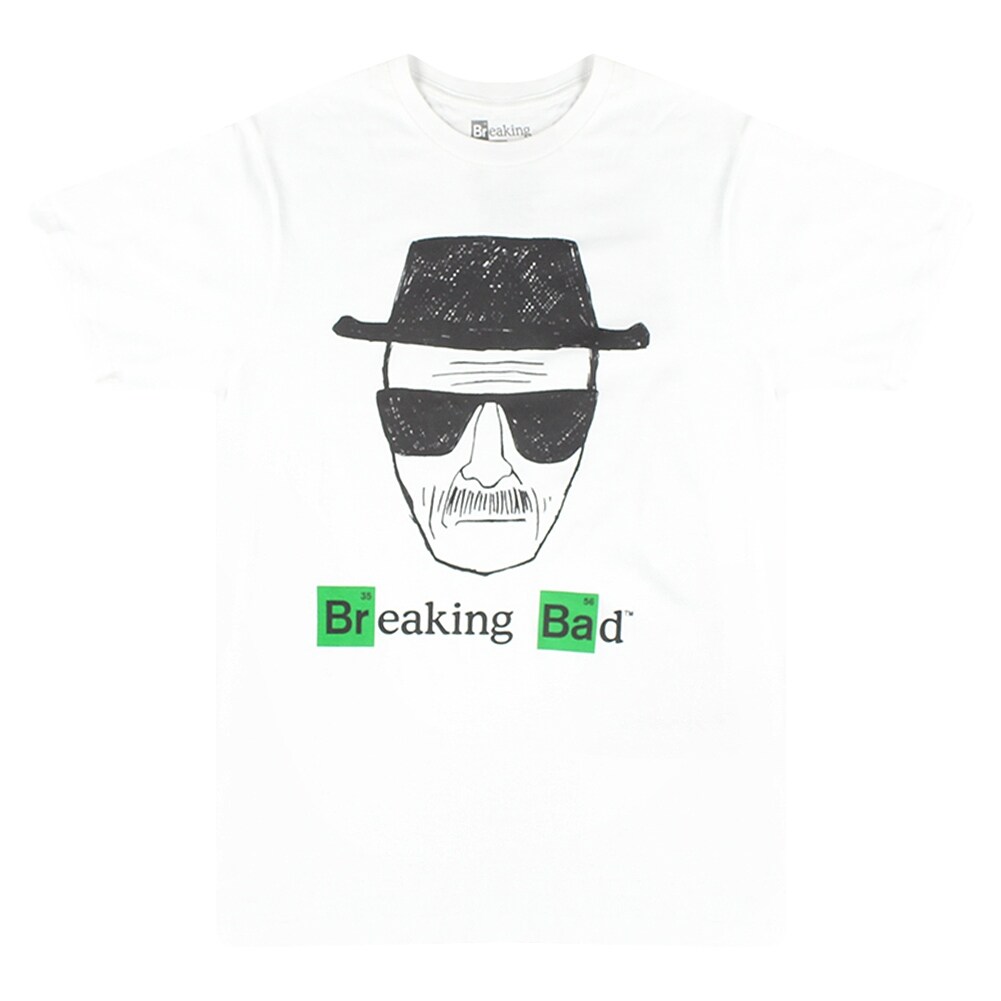 Shop Breaking Bad Heisenberg Face Sketch Chemical Elements Logo Men S White T Shirt Overstock 17067384