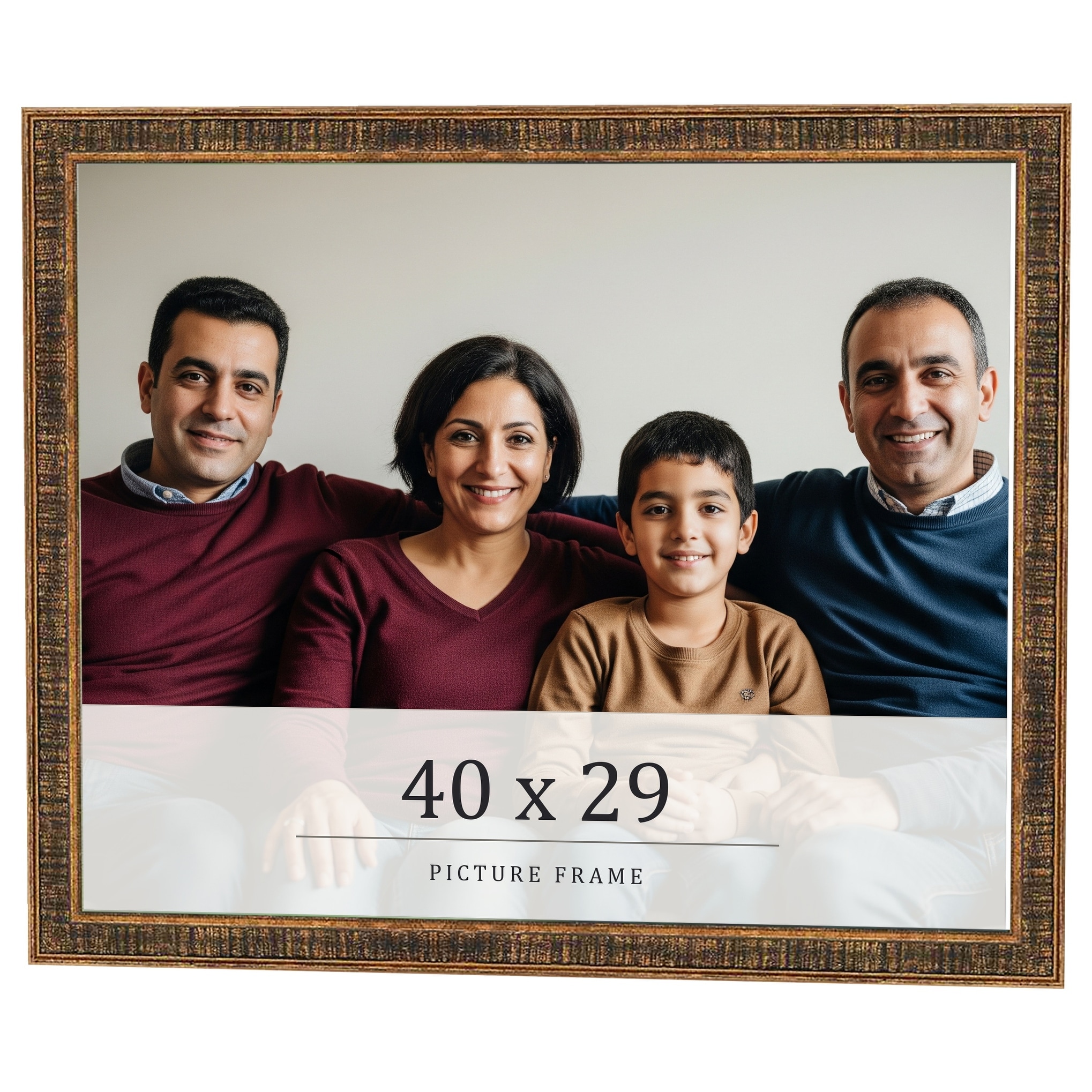 40x29 Frame Gold Kingsley Distressed Solid Wood Picture Frame Width