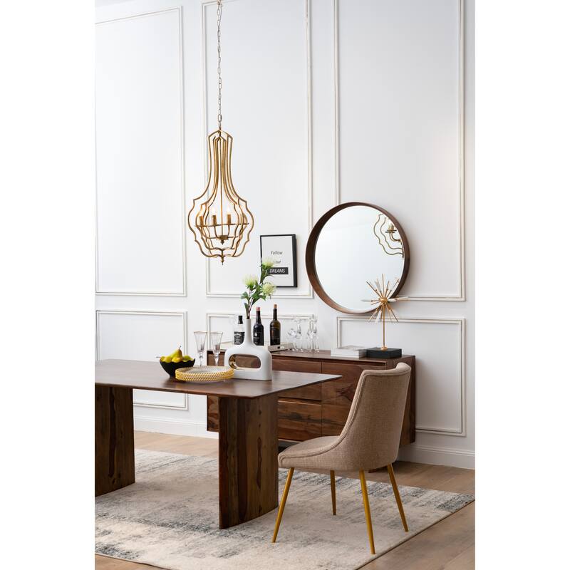 4 - Light Metal Chandelier, Hanging Light Fixture with Adjustable Chain for Kitchen Dining Room Foyer Entryway,Bulb Not Included