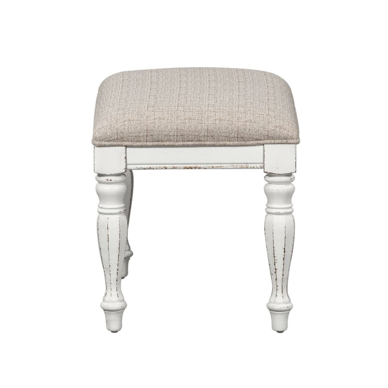 Magnolia Manor Antique White Accent Bench - Width 24" x Depth 16" x Height 19"