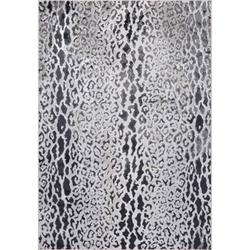 Nevada Collection Abstract Animal Print Neutral Area Rug - 7'8 x 10'9