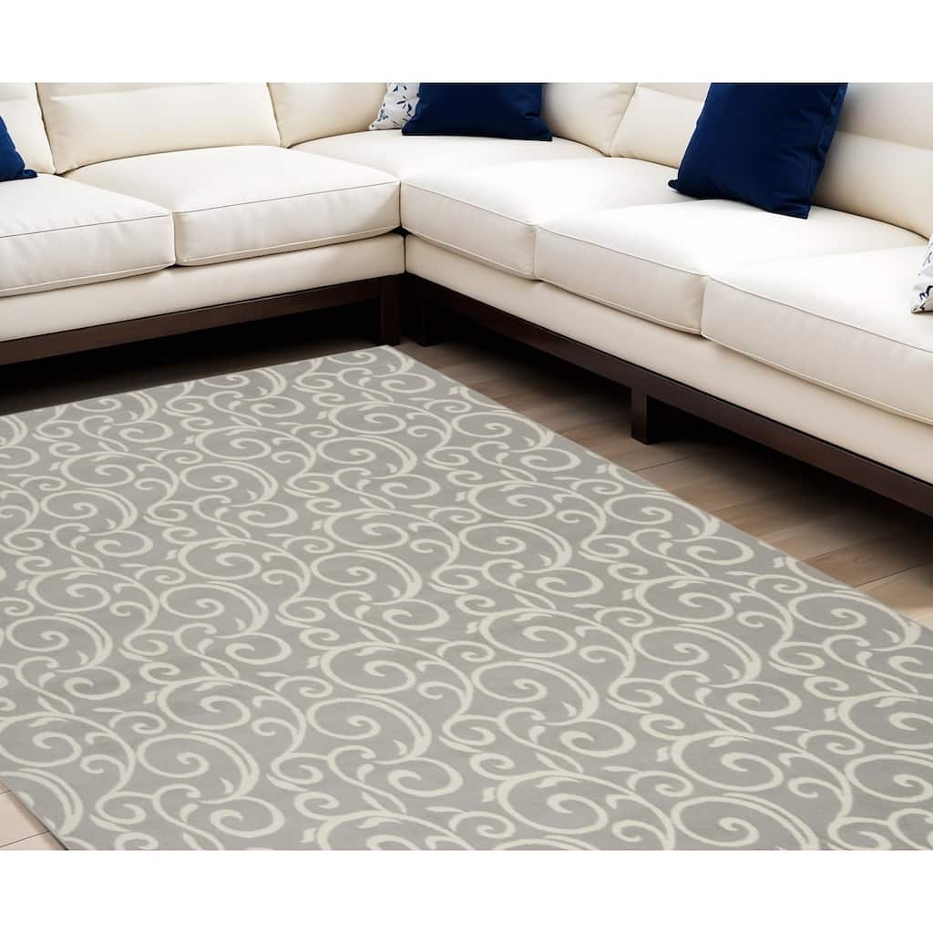 Lipem Power Loomed Floral Area Rug By HomeRoots - 118' X '94' X '0.5