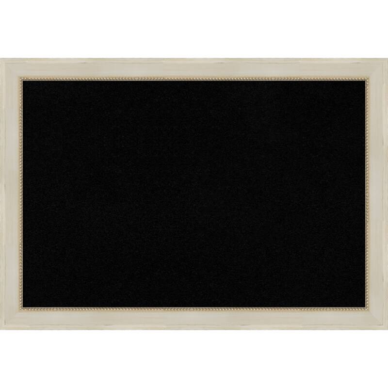 Parthenon Cream Wood Framed Black Corkboard Bulletin Board