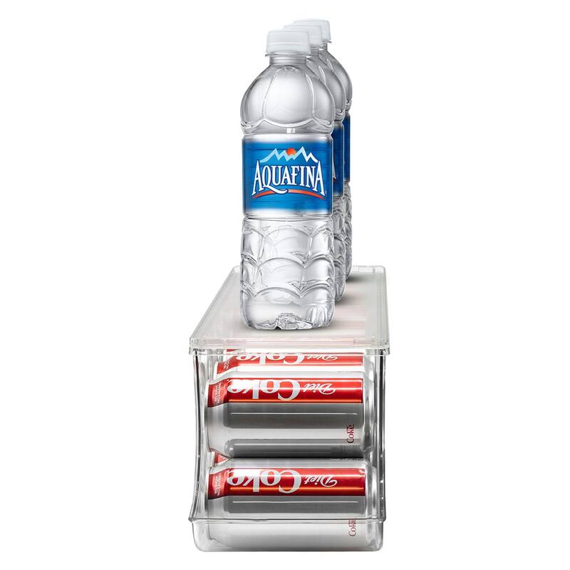 Sorbus Soda Can Organizer for Refrigerator Can Holder with Lid, Holds 12 Cans, BPA-Free, Clear Design