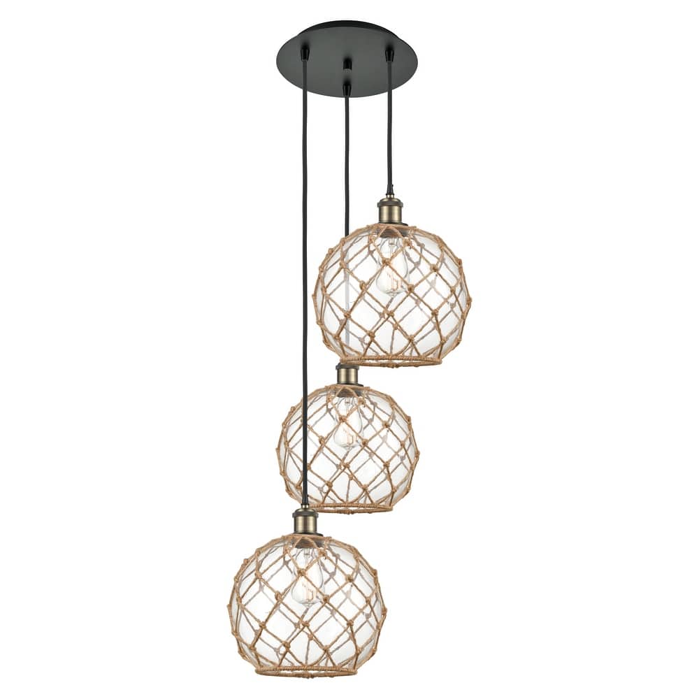 Innovations Lighting Endless Possibilities Ballston - Farmhouse Rope - 3 Light 17" Cord Hung Multi Pendant