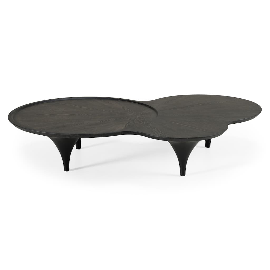 Modrest Beulah Modern Free Form Black Ash Coffee Table