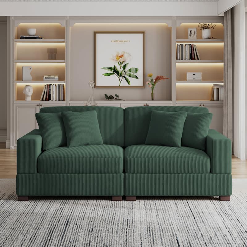 Oversized Modular Sectional Sofa Set with Pillows for Living Room