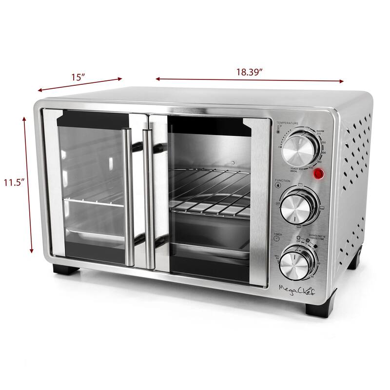French Door Counter Top Oven and Toaster 25L with Baking Tray and Convection Rack