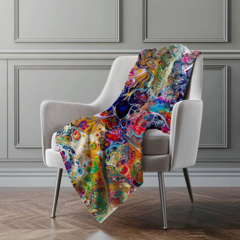 Premium Machine Washable ASB46 Abstract Modern Sherpa Throw Blanket