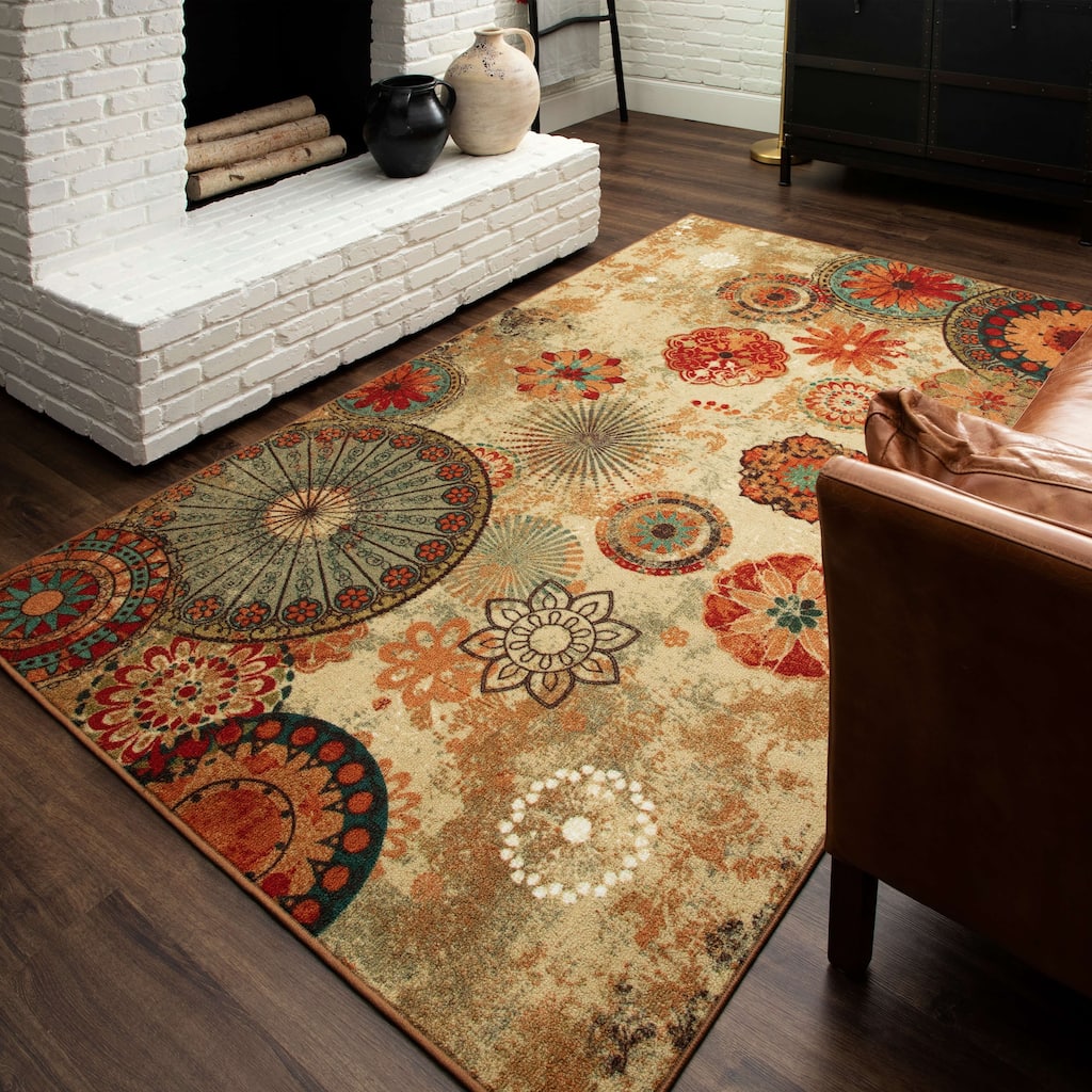 Mohawk Home Alexa Floral Medallion Area Rug