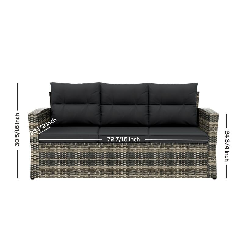 Cruz Brown Wicker Outdoor Patio Sofa