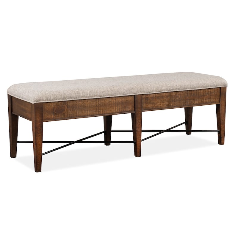 Magnussen Home Bay Creek Toasted Nutmeg Upholstered Bench - 58''W x 17''D x 19''H