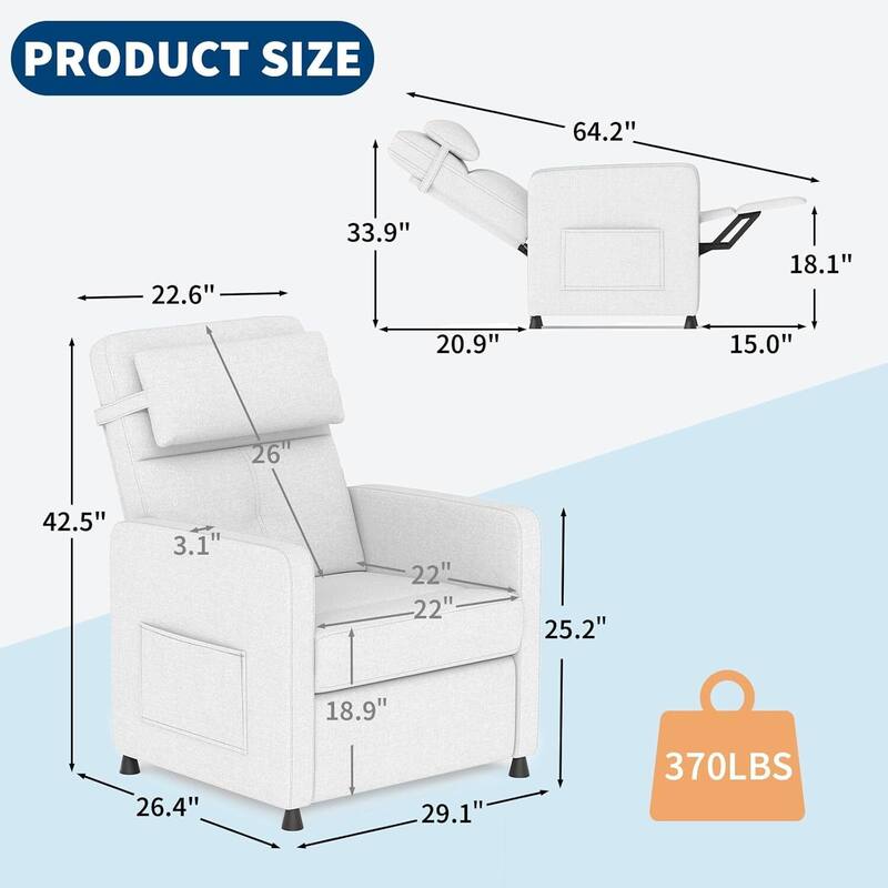 Adjustable Power Recliner, with Massage & Heat