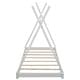 preview thumbnail 5 of 5, Twin Size House Platform Bed with Triangle tructure,White