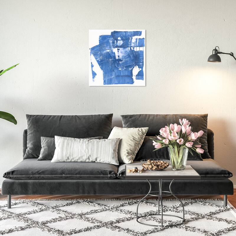 Wynwood Studio Canvas Abstract Espuma Maritima Blue and Modern & Contemporary Wall Art Canvas Print - 20 x 20