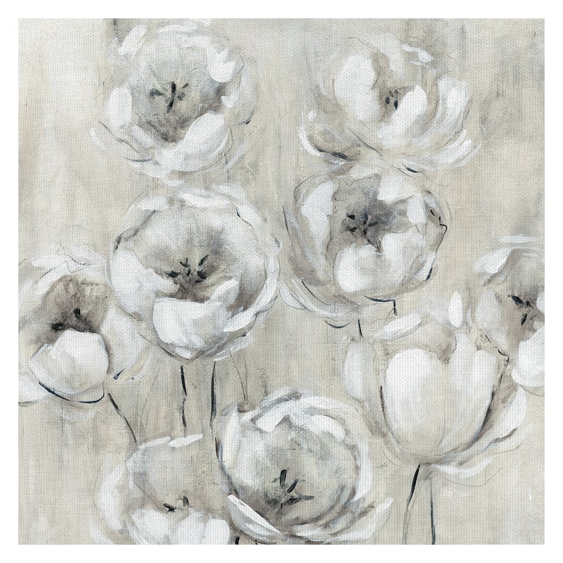 Sketchy Tulips White by Galaxy of Graphics Canvas Art Print