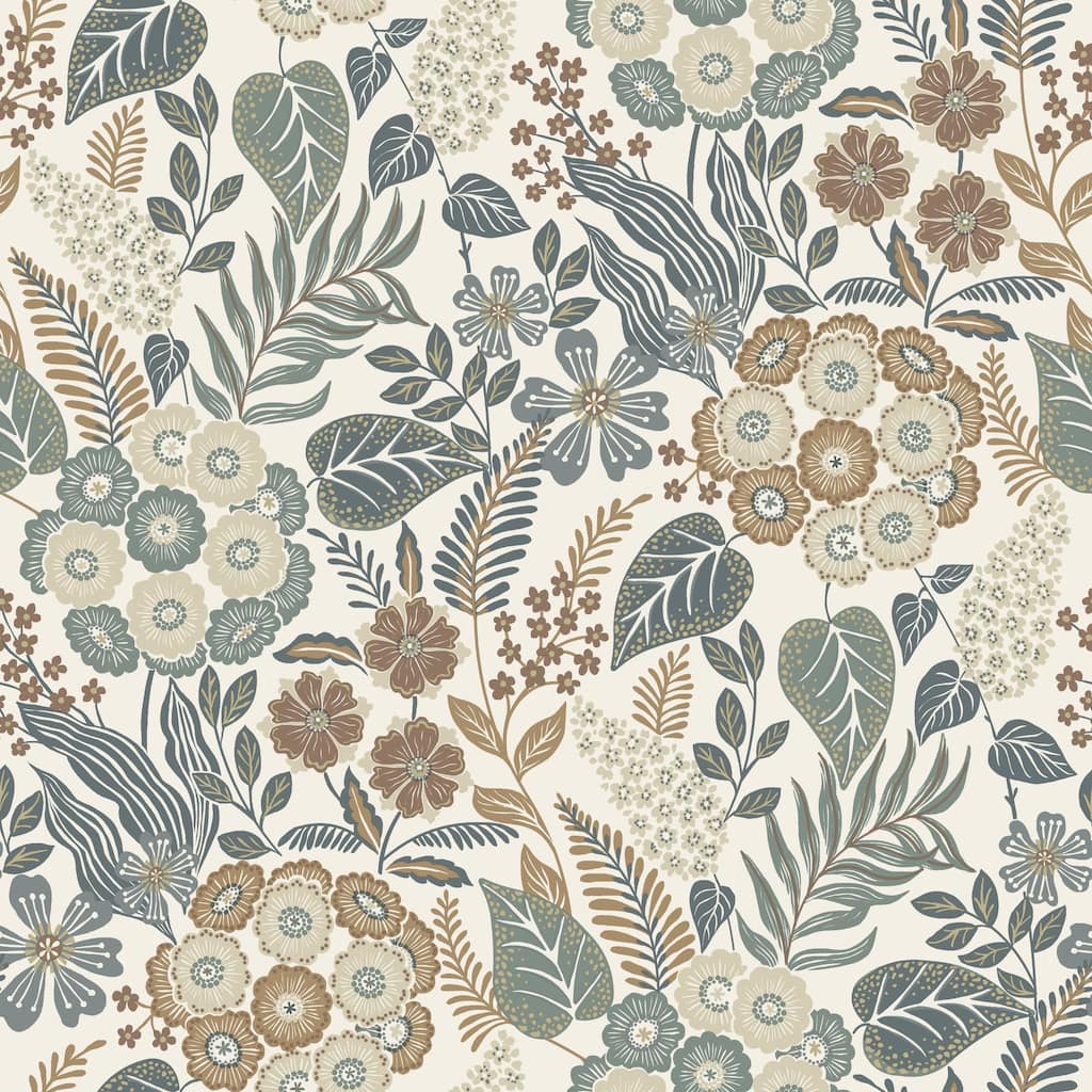 Galerie Wallcoverings Karuna Collection Classic Floral Bunches Matte Finish Vinyl on Non-woven Wallpaper Roll