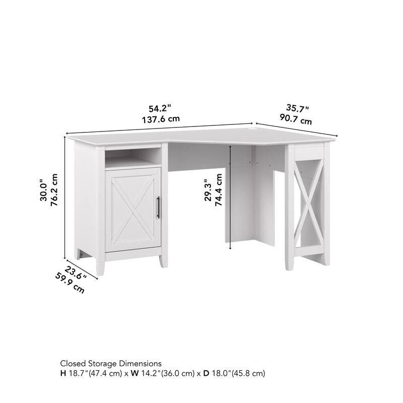 Bush Furniture Key West 54W Corner Computer Desk with Storage