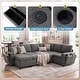 preview thumbnail 9 of 29, U-Shaped Convertible Sectional Sofa Bed with Storage Chaise by Harper&Bright Designs