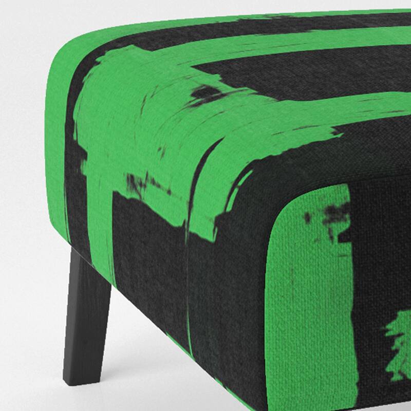 Designart "Black & White Crossing Paths II" Upholstered Abstract Accent Chair - Modern Arm Chair For Living Room