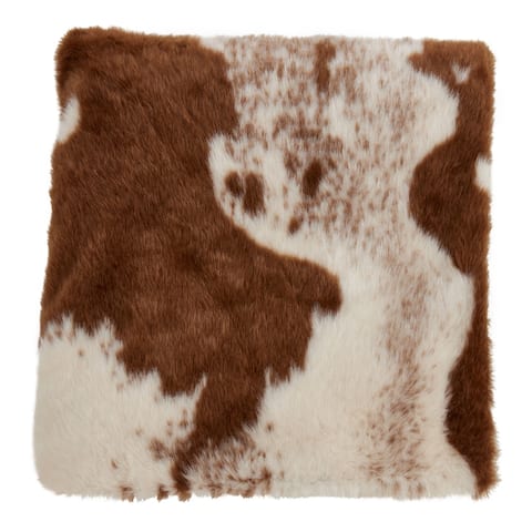 Faux Fur Throw With Cow Hide Design