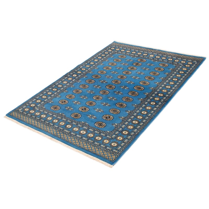 Finest Peshawar Bokhara Blue Rug 5'6" x 8'1" - 5'6 x 8'1