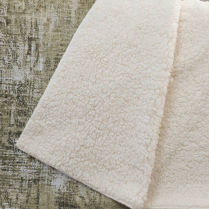 Premium Machine Washable Abstract Modern Sherpa Throw Blanket