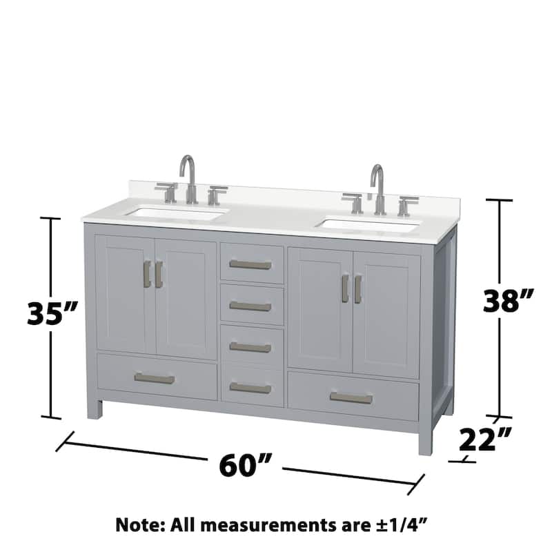 Wyndham Collection WCS141460D-QTZ-US3M24 Sheffield 60" Free Standing