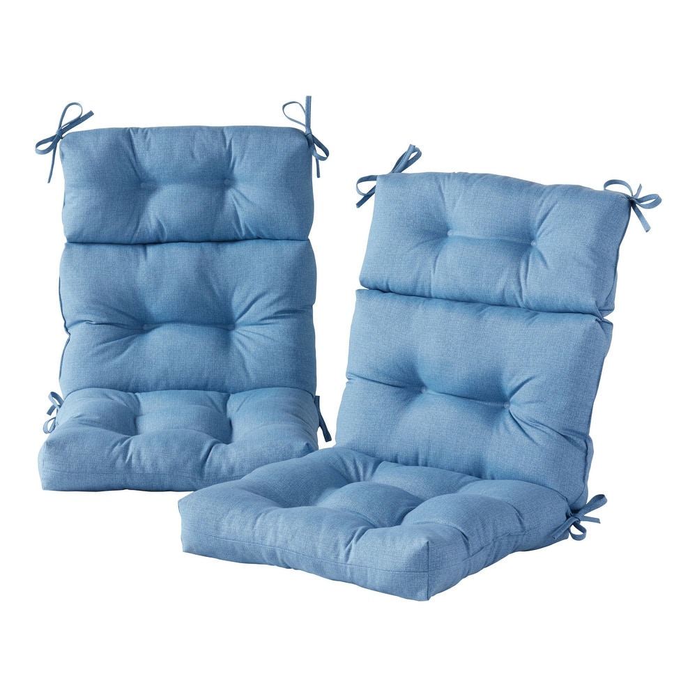 Solid Heathered 44-in x 22-in Outdoor High-Back Chair Cushion (Set of 2) (Cushions Only)