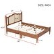 preview thumbnail 7 of 18, Walnut Platform Bed with Rattan Headboard for a Modern Bedroom Look