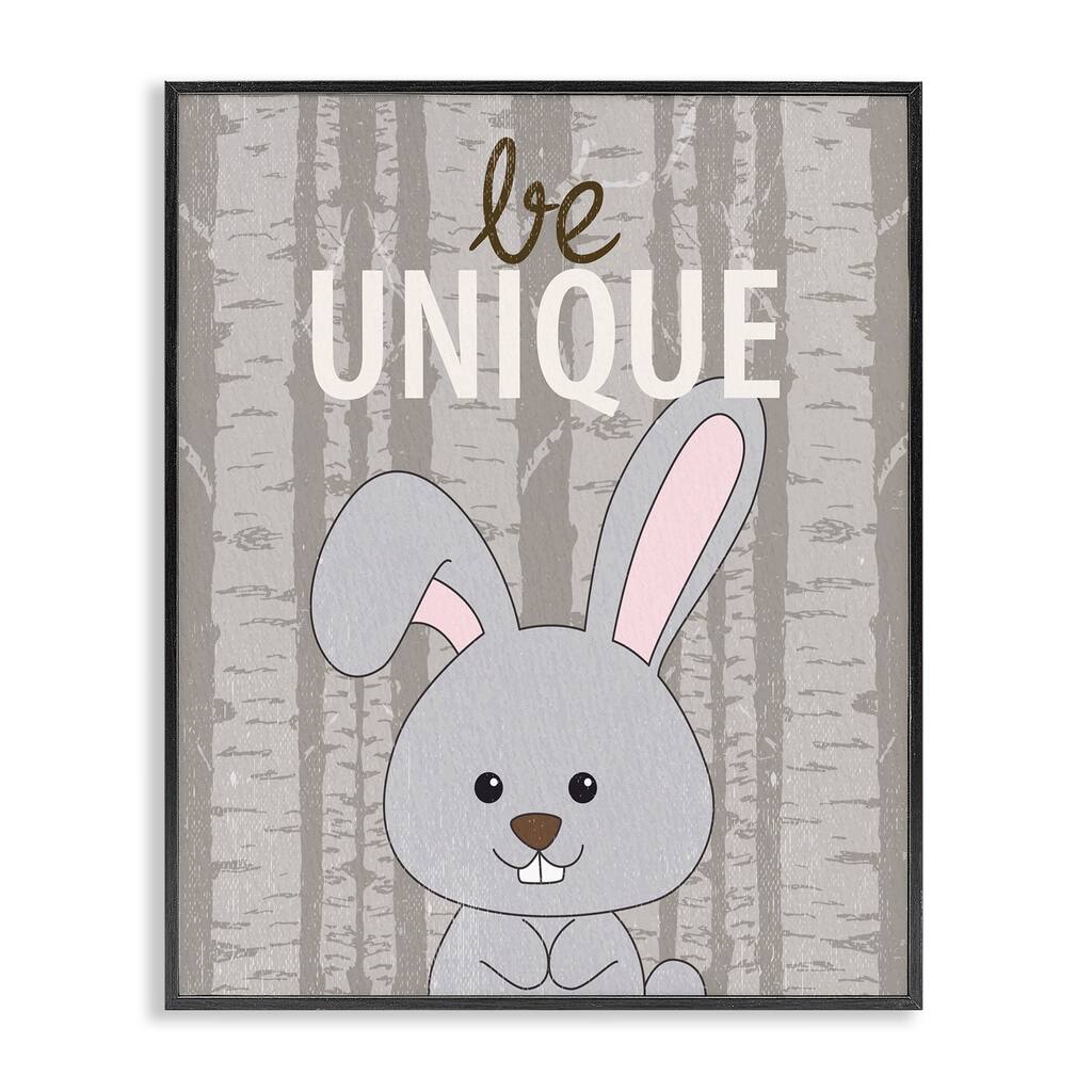 Stupell Be Unique Woodland Bunny Framed Giclee Art Design By Kim Allen