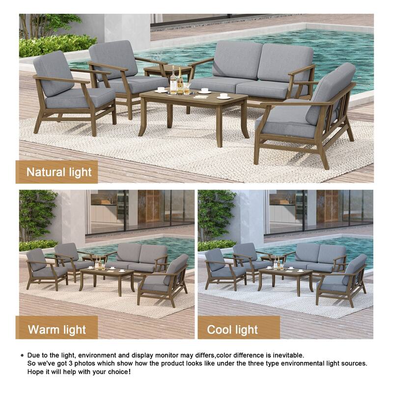 Large Outdoor Conversation Set with Patio Chairs, Loveseat, Tables