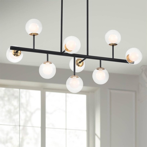 21 Black Gold 9 Light LED Linear Globe Pendant 18 x 54 Bed Bath Beyond 40025217