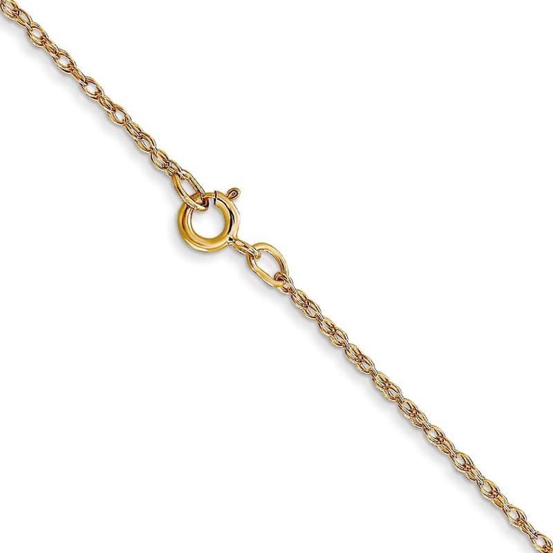 Curata 14k Yellow Gold Solid 0.7mm Carded Cable Rope Chain Necklace Options: 16 18 20 24