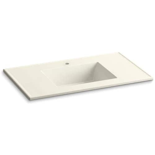 Ceramic/Impressions 37 in. Vitreous China Vanity Top with Basin in White Impressions Ceramic/Impressions 37 in. Vitreous China Vanity Top with Basin in White Impressions